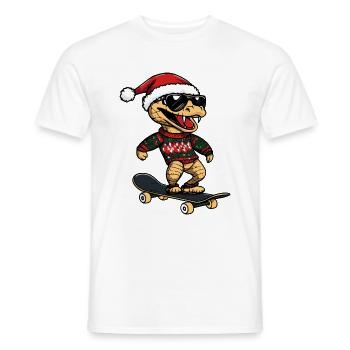 Serpent Cobra Noël Drôle - T-shirt homme - blanc - Devant - AI Model Male 178 dark (178cm)