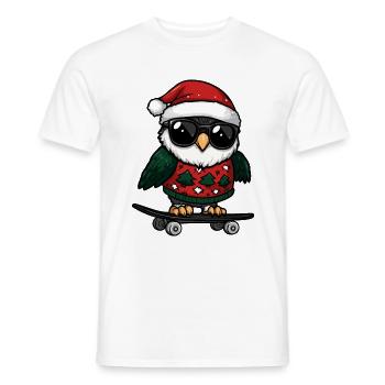 Eule Weihnachten Lustig - Männer T-Shirt - Weiß - Vorne - AI Model Male 178 dark (178cm)