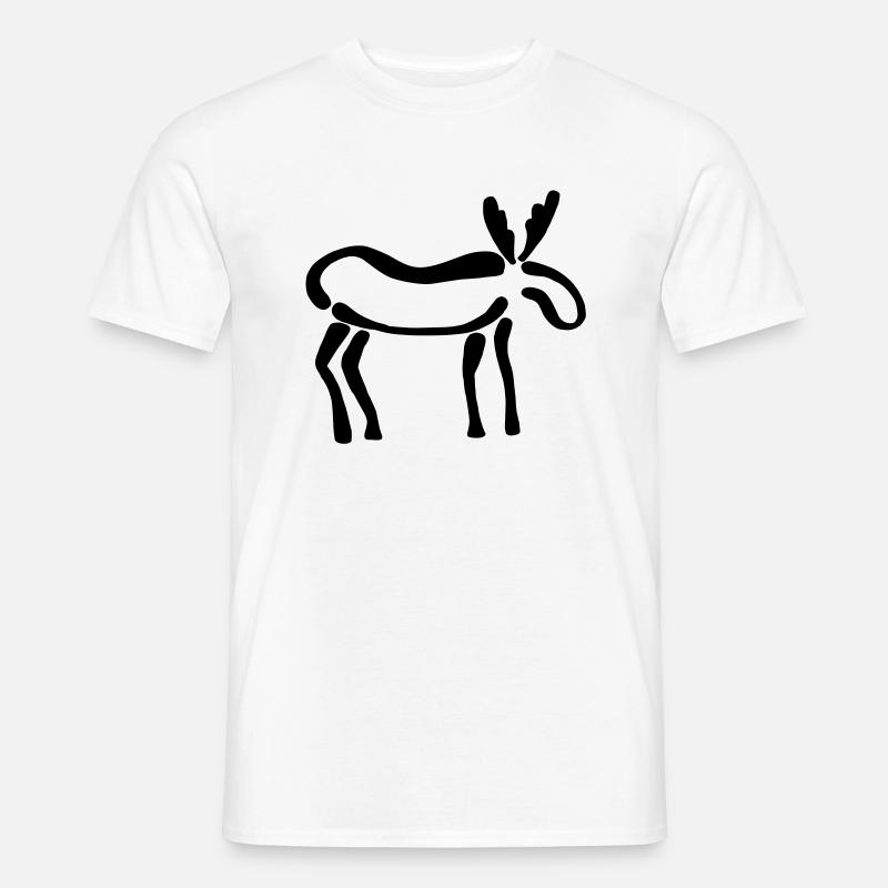 Elch - Männer T-Shirt - Weiß