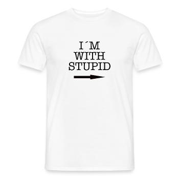 Ich bin mit dummem - Männer T-Shirt - Weiß - Vorne - AI Model Male 178 dark (178cm)