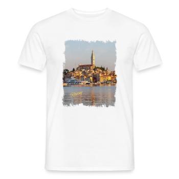 Rovinj im Morgenlicht, ein unvergesslicher Anblick - Männer T-Shirt - Weiß - Vorne - AI Model Male 178 dark (178cm)