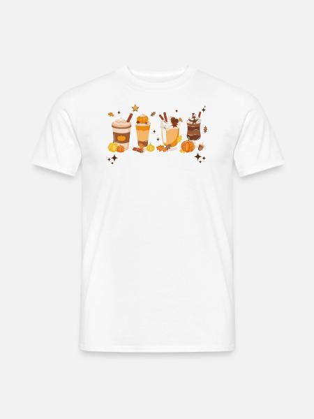 cofPumpkin Spice Latte Fall Coffee Autumn Season - Männer T-Shirt - Weiß