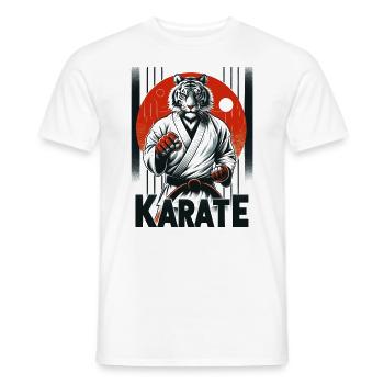Karate Weißer Tiger - Männer T-Shirt - Weiß - Vorne - AI Model Male 178 dark (178cm)