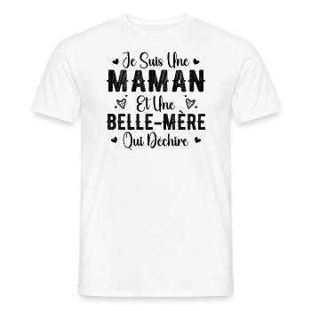 Femme Maman et Une Belle Mère Qui Déchire - T-shirt homme - blanc - Devant - AI Model Male 178 dark (178cm)