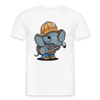 Bâtisseur d’éléphants - T-shirt homme - blanc - Devant - AI Model Male 178 dark (178cm)