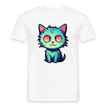 Illustration de chat mignon - T-shirt homme - blanc - Devant - AI Model Male 178 dark (178cm)