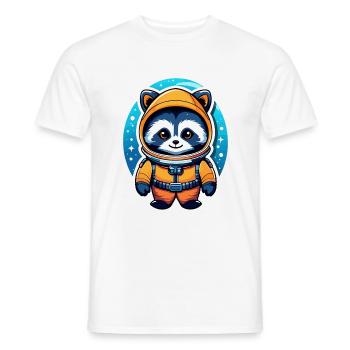 Waschbär Astronaut Illustration - Männer T-Shirt - Weiß - Vorne - AI Model Male 178 dark (178cm)