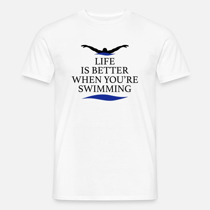 Schwimmen - Männer T-Shirt - Weiß