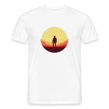 Western Cowboy - Men's T-Shirt - white - Front - AI Model Male 178 dark (178cm)