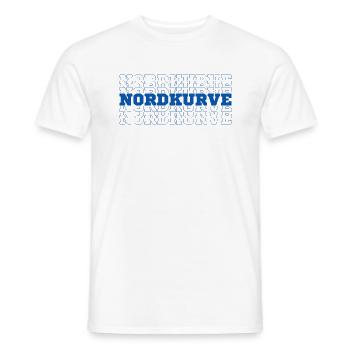 NORDKURVE - FANBLOCK - FUSSBALL - FUSSBALLFAN - Männer T-Shirt - Weiß - Vorne - AI Model Male 178 dark (178cm)