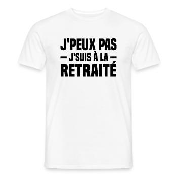 J peux pas j suis à la retraité - T-shirt homme - blanc - Devant - AI Model Male 178 dark (178cm)