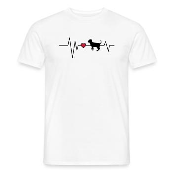 Heartbeat Dog Pup - Men's T-Shirt - white - Front - AI Model Male 178 dark (178cm)