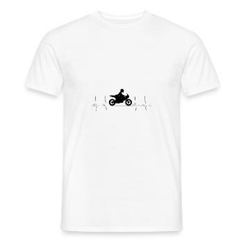 Heartbeat Motorcycling Motorradfahrerin Herzschlag - Männer T-Shirt - Weiß - Vorne - AI Model Male 178 dark (178cm)