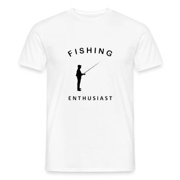 Fishing Enthusiast Angler Angeln Hobby Sport - Men's T-Shirt - white - Front - AI Model Male 178 dark (178cm)