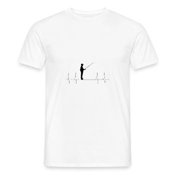 Heartbeat Pêcheur Pêche Heartbeat Pêche Sports - T-shirt homme - blanc - Devant - AI Model Male 178 dark (178cm)