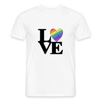 Amour Coloré Cœur Tolérance LGBT - T-shirt homme - blanc - Devant - AI Model Male 178 dark (178cm)