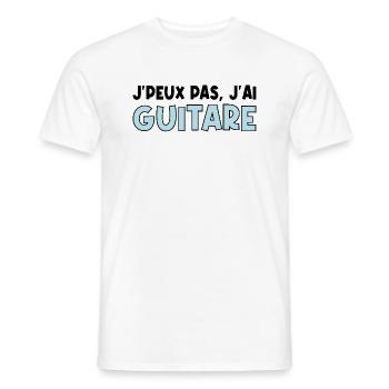 je peux pas j'ai guitare - T-shirt homme - blanc - Devant - AI Model Male 178 dark (178cm)