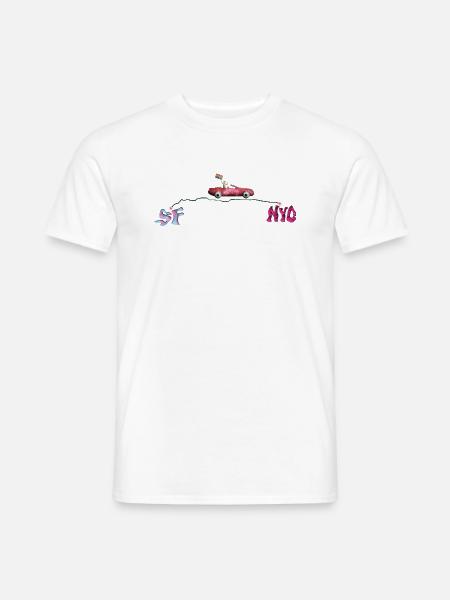 90er Jahre Pride Tour SF nach NYC - Männer T-Shirt - Weiß