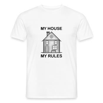 My House My Rules My House My Rules Funny - Men's T-Shirt - white - Front - AI Model Male 178 dark (178cm)