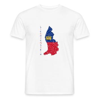 Liechtenstein Karte Flagge Vaduz Design - Männer T-Shirt - Weiß - Vorne - AI Model Male 178 dark (178cm)