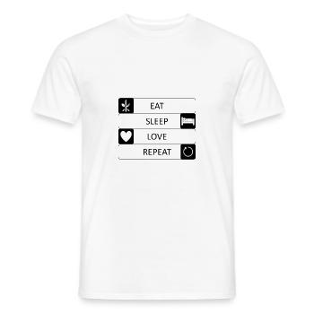 Eat Sleep Love Repeat Love Sex Valentine's Day - Men's T-Shirt - white - Front - AI Model Male 178 dark (178cm)