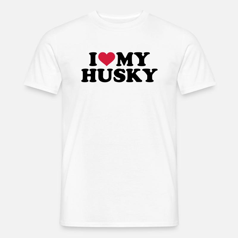 Husky - Männer T-Shirt - Weiß