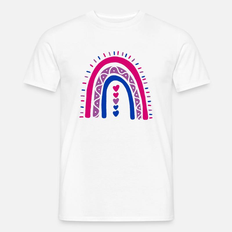 LGBT Pride Monat Bisexual Rainbow - Männer T-Shirt - Weiß