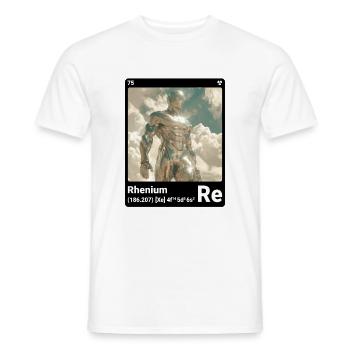 Élément de style AI am Rhenium (bk) mode périodique - T-shirt homme - blanc - Devant - AI Model Male 178 dark (178cm)