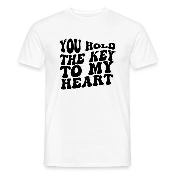 You Hold The Key To My Heart - Men's T-Shirt - white - Front - AI Model Male 178 dark (178cm)