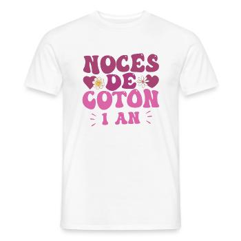 Noces de Coton - T-shirt homme - blanc - Devant - AI Model Male 178 dark (178cm)