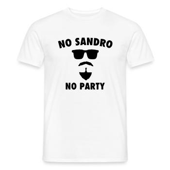 NO SANDRO NO PARTY - Männer T-Shirt - Weiß - Vorne - AI Model Male 178 dark (178cm)