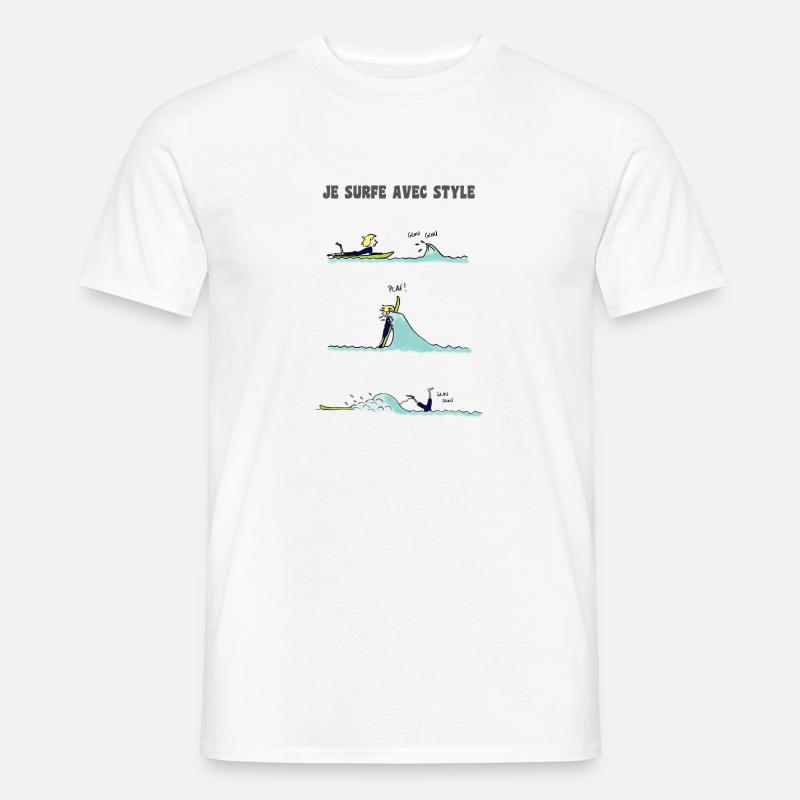 Ich surfe mit Stil - Männer T-Shirt - Weiß