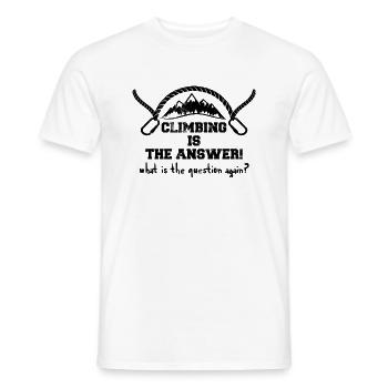 Klettern - Bergsteiger - Geschenkidee - Männer T-Shirt - Weiß - Vorne - AI Model Male 178 dark (178cm)