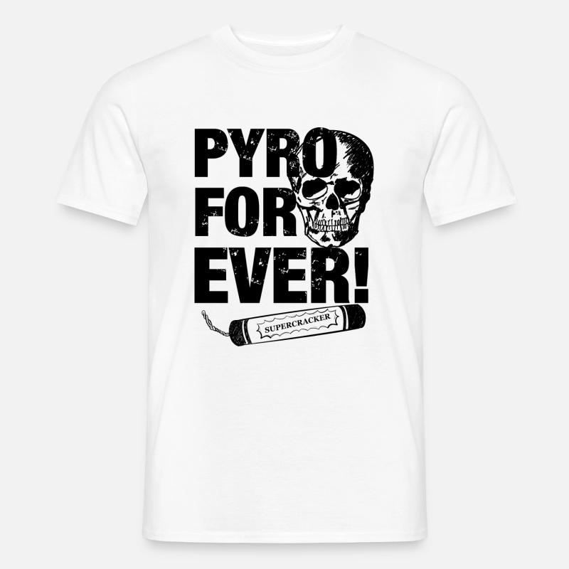 Feuerwerk Totenkopf Firecracker - Männer T-Shirt - Weiß