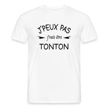J'peux pas j'vais être tonton - T-shirt homme - blanc - Devant - AI Model Male 178 dark (178cm)