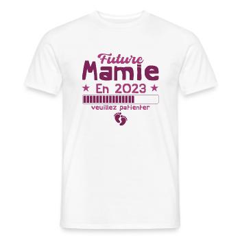 Future Mamie 2023 Nouvelle Naissance Cadeau - T-shirt homme - blanc - Devant - AI Model Male 178 dark (178cm)