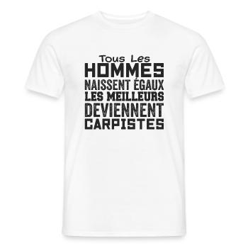 Carpiste Homme Pêcheur Pêche Poisson Cadeau Humour - T-shirt homme - blanc - Devant - AI Model Male 178 dark (178cm)