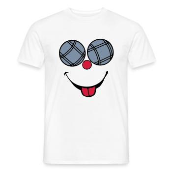 Petanque Ball Smiley-Lächeln tongue2 - Männer T-Shirt - Weiß - Vorne - AI Model Male 178 dark (178cm)