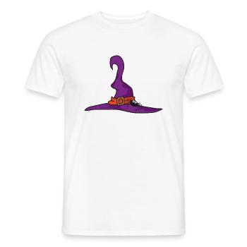 Halloween Chapeau sorcière araignée - T-shirt homme - blanc - Devant - AI Model Male 178 dark (178cm)