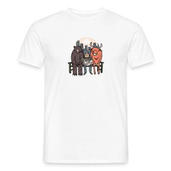 Bull And Bear - Funny Crypto/Stocks - Men's T-Shirt - white - Front - AI Model Male 178 dark (178cm)
