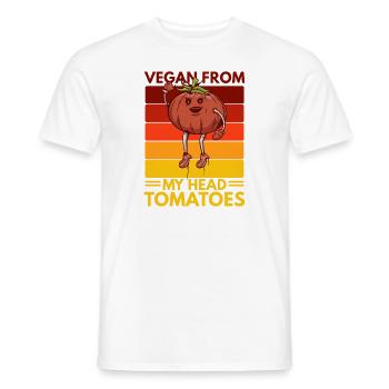 Vegan aus meinem Kopf Tomaten Lustig Vegan - Männer T-Shirt - Weiß - Vorne - AI Model Male 178 dark (178cm)