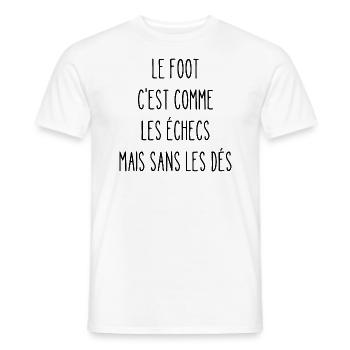 le foot c'est comme les échecs - T-shirt homme - blanc - Devant - AI Model Male 178 dark (178cm)