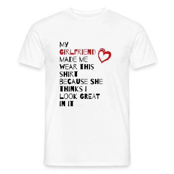 My Girlfriend - Gift for Boyfriend or Girlfriend - Men's T-Shirt - white - Front - AI Model Male 178 dark (178cm)