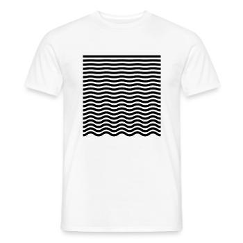 Verlauf von Gerade zu Welle – Minimalist - Männer T-Shirt - Weiß - Vorne - AI Model Male 178 dark (178cm)