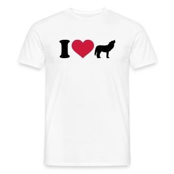 I love Wolf - Men's T-Shirt - white - Front - AI Model Male 178 dark (178cm)