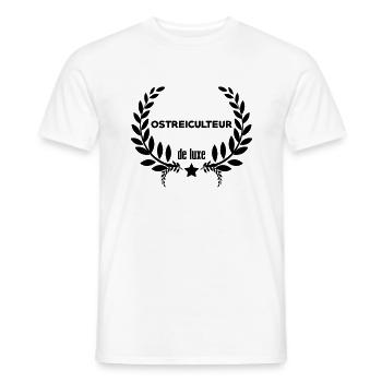 Ostréiculteur / Ostreicultrice / Ostréiculture - T-shirt homme - blanc - Devant - AI Model Male 178 dark (178cm)