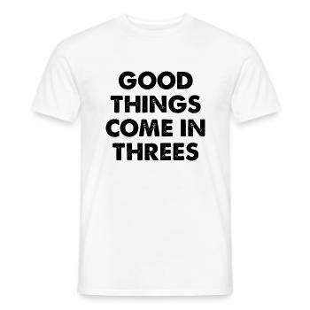 Good Things Come in Threes Design - Men's T-Shirt - white - Front - AI Model Male 178 dark (178cm)