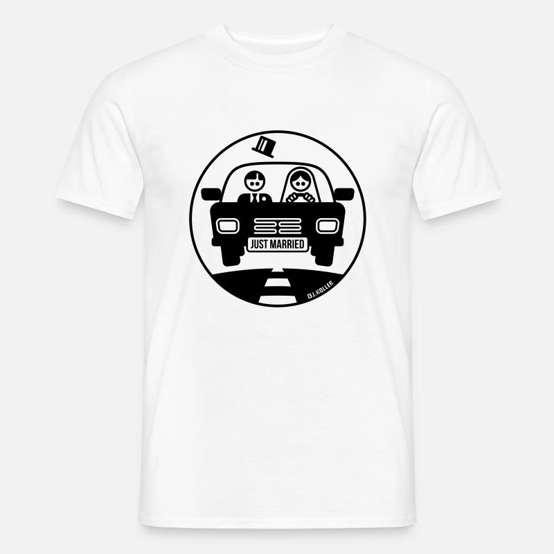 Just Married – Flitterwochen (1C) - Männer T-Shirt - Weiß