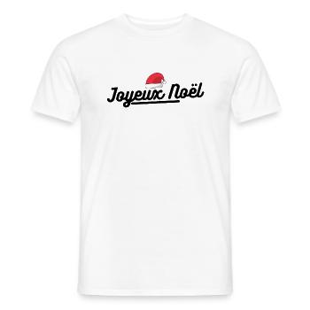 Joyeux Noël. T-shirt joyeux noël - T-shirt homme - blanc - Devant - AI Model Male 178 dark (178cm)