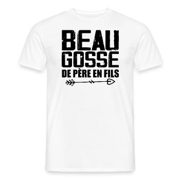 Beau Gosse De Père En Fils - T-shirt homme - blanc - Devant - AI Model Male 178 dark (178cm)